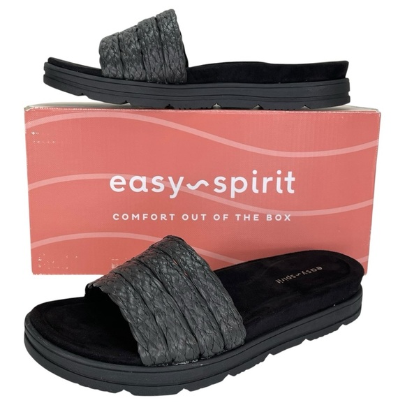 Easy Spirit Salma2 Black Womens Slide Sandals Size 8.5M - Picture 1 of 11